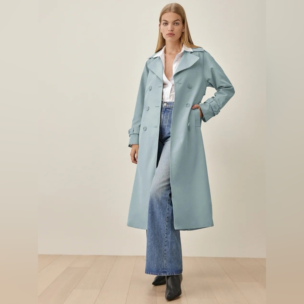 SOLD ON EBAY DO NOT BUY Reformation Holland Trench in Light Blue - Picture 4 of 8